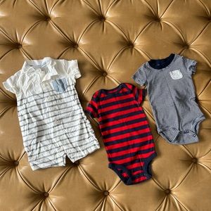 6 mo, Carter’s 3 pc stripe bundle